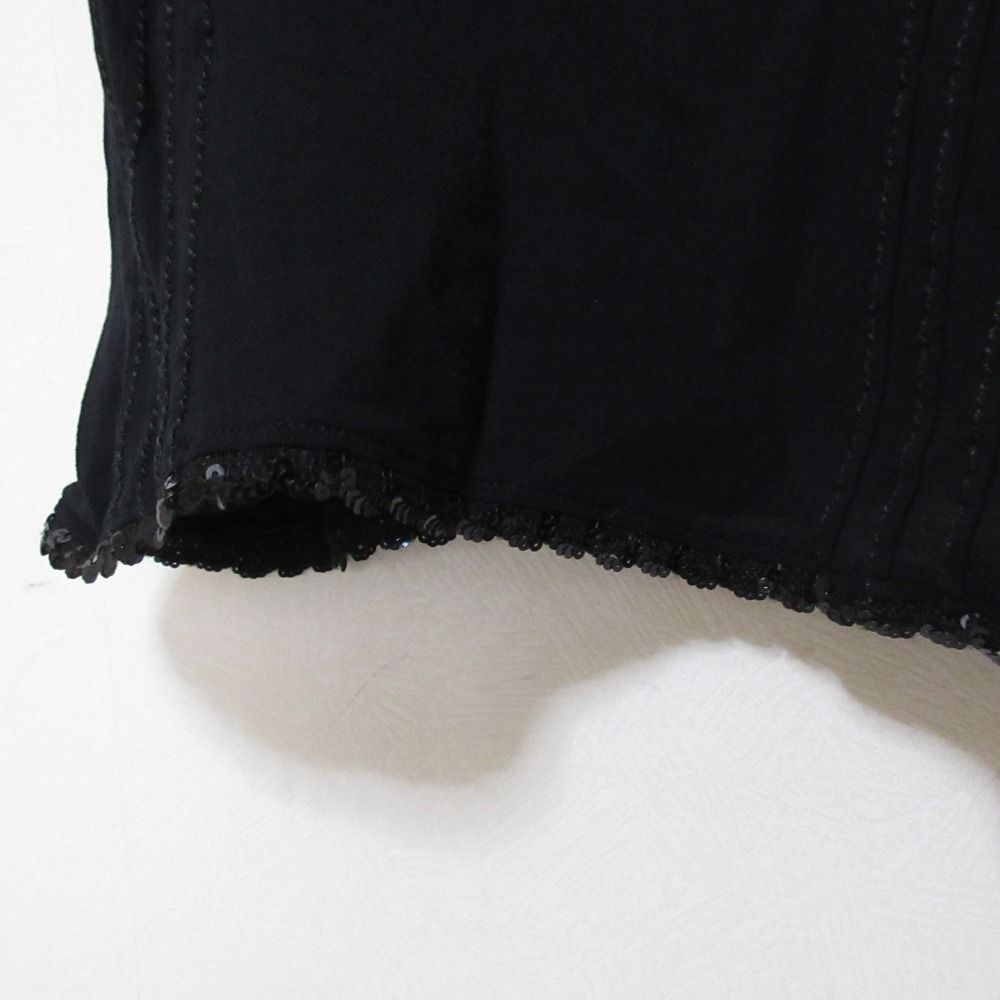 Miu Miu Vintage Sequined Hem Sleeveless Sheer Top Black Spring Summer 40 — view 7