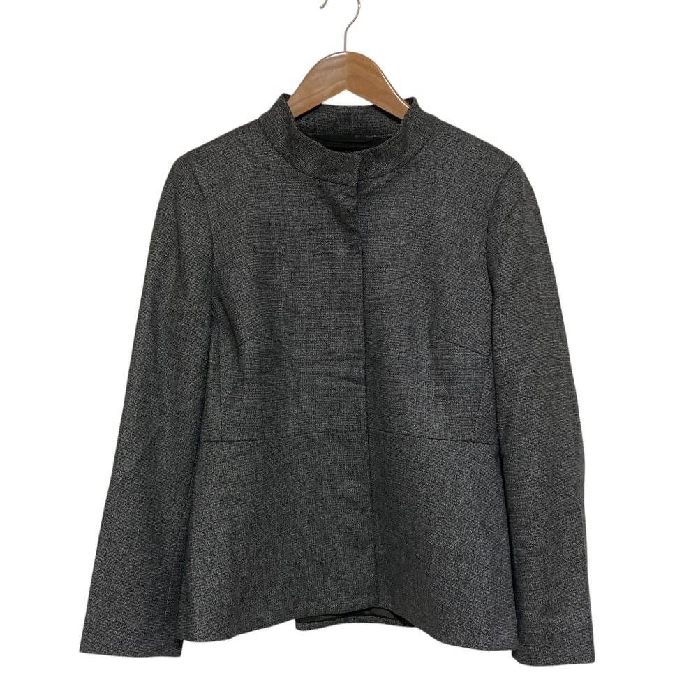 Max Mara Silk Blend Stand Collar Jacket Sleeveless Dress Ensemble 42 Gray 40 — view 2