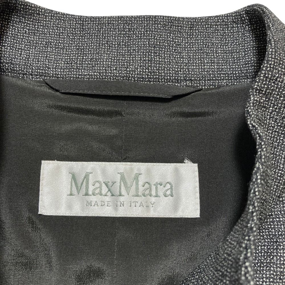 Max Mara Silk Blend Stand Collar Jacket Sleeveless Dress Ensemble 42 Gray 40 — view 6