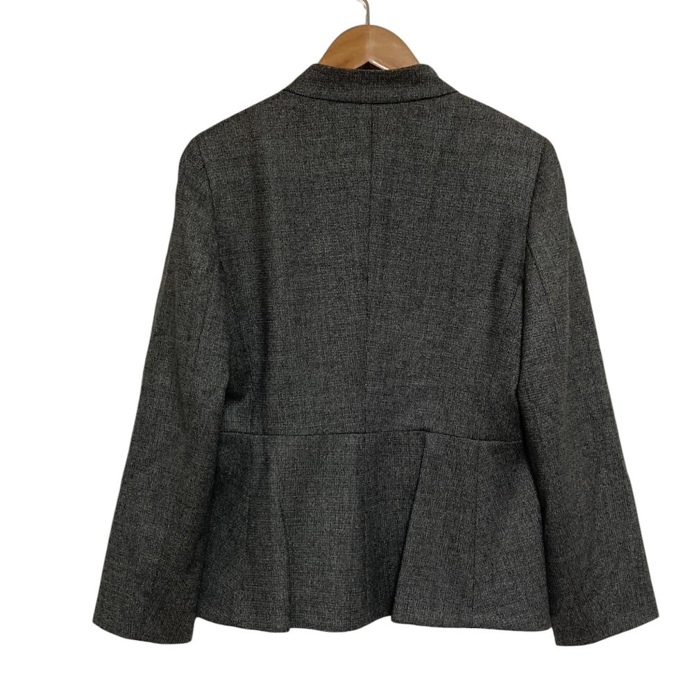 Max Mara Silk Blend Stand Collar Jacket Sleeveless Dress Ensemble 42 Gray 40 — view 3
