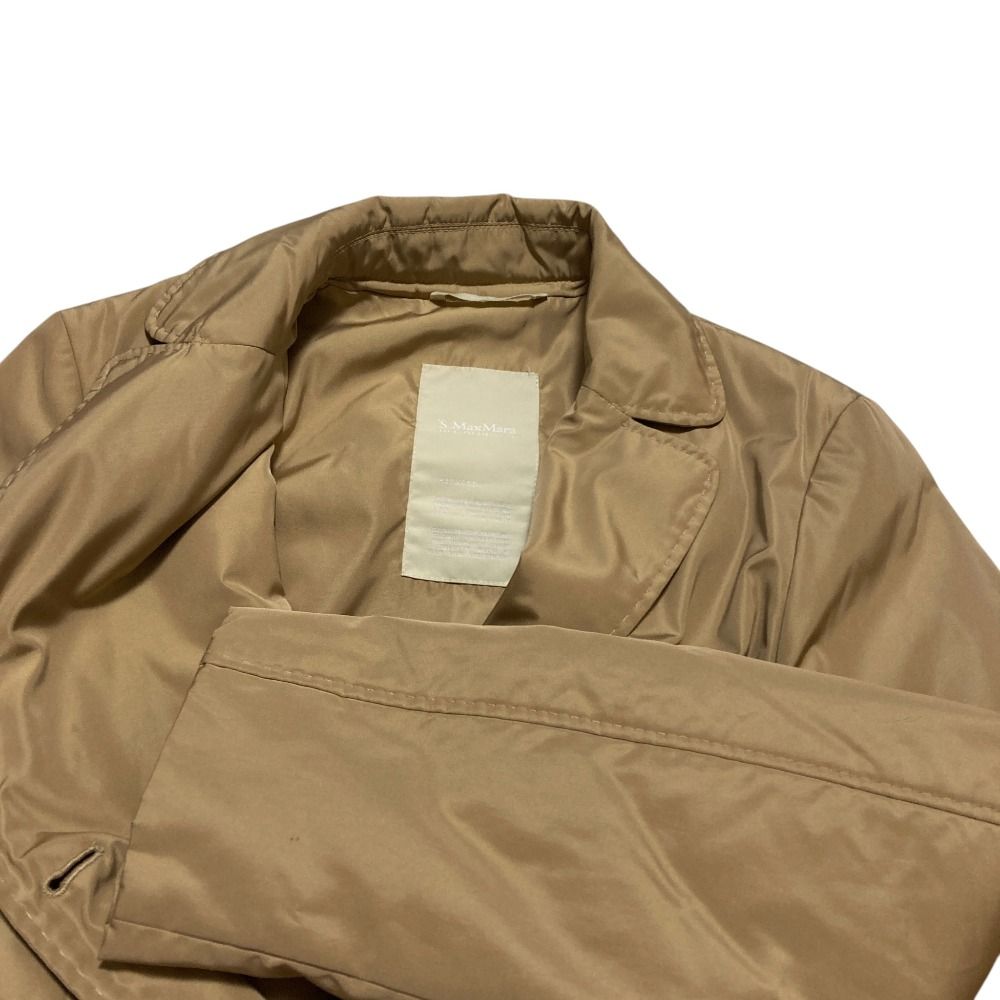 S Max Mara Silk Blend Nylon Padded Coat Beige Fall Winter 38 — view 4