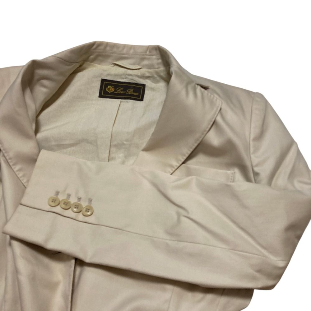 Loro Piana Cotton Stretch Tailored Jacket Blazer Light Beige Spring Summer 44 — view 3