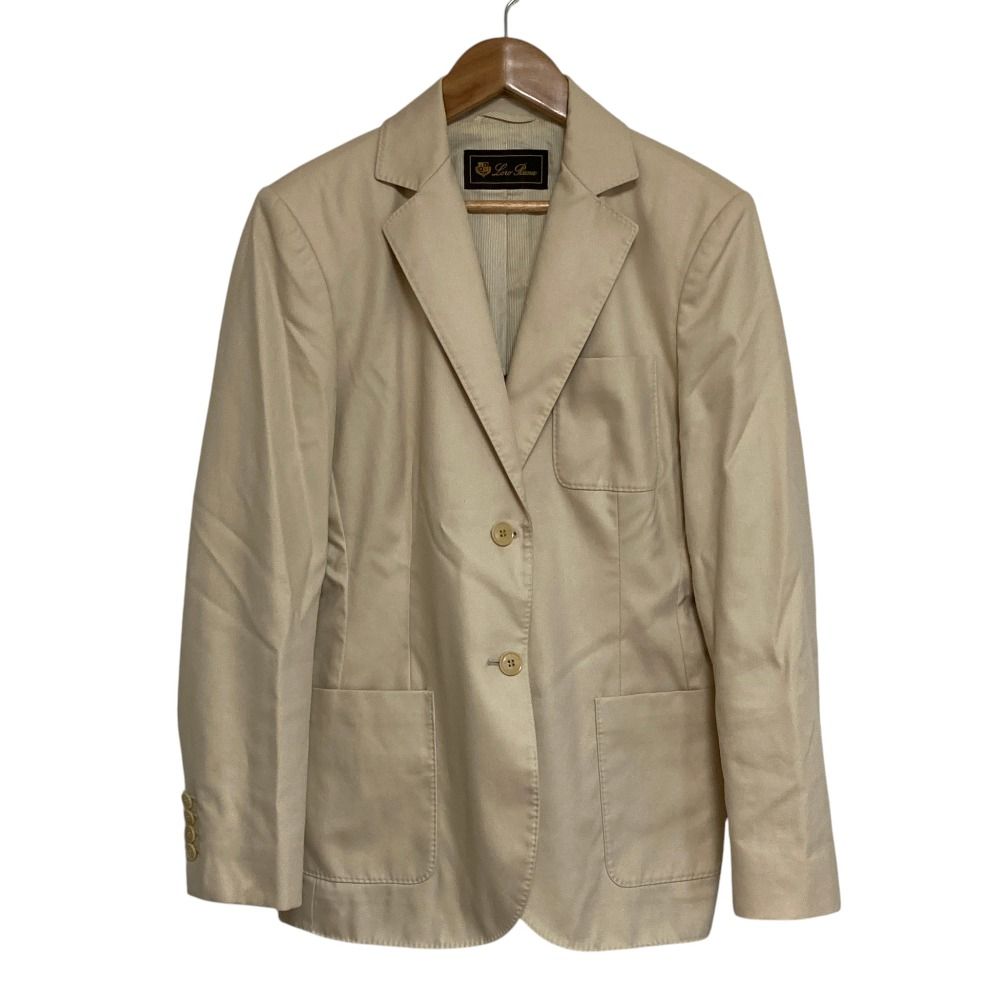 Loro Piana Cotton Stretch Tailored Jacket Blazer Light Beige Spring Summer 44