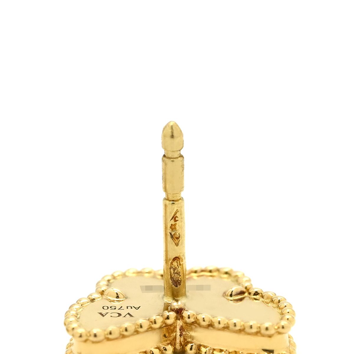 Van Cleef & Arpels Sweet Papillon Mother of Pearl White Yellow Gold Earrings — view 4