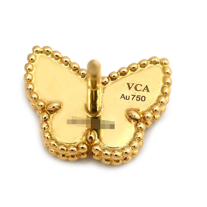 Van Cleef & Arpels Sweet Papillon Mother of Pearl White Yellow Gold Earrings — view 6