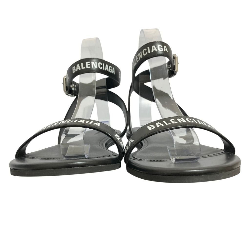 Balenciaga Logo Print Round Sandals Black Spring Summer — view 2