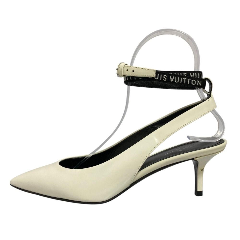 Louis Vuitton Leather Ankle Strap Pointed Toe Pumps White Spring Summer Fall — view 3