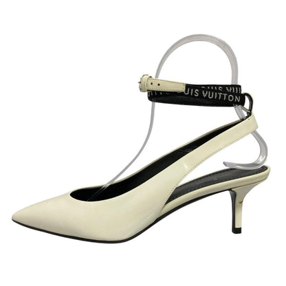 Louis Vuitton Leather Ankle Strap Pointed Toe Pumps White Spring Summer Fall — view 3