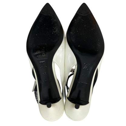 Louis Vuitton Leather Ankle Strap Pointed Toe Pumps White Spring Summer Fall — view 6