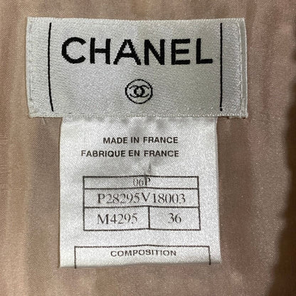 Chanel 06P Trapezoid Tweed Skirt Red Beige Spring Summer Fall Winter 36 — view 7