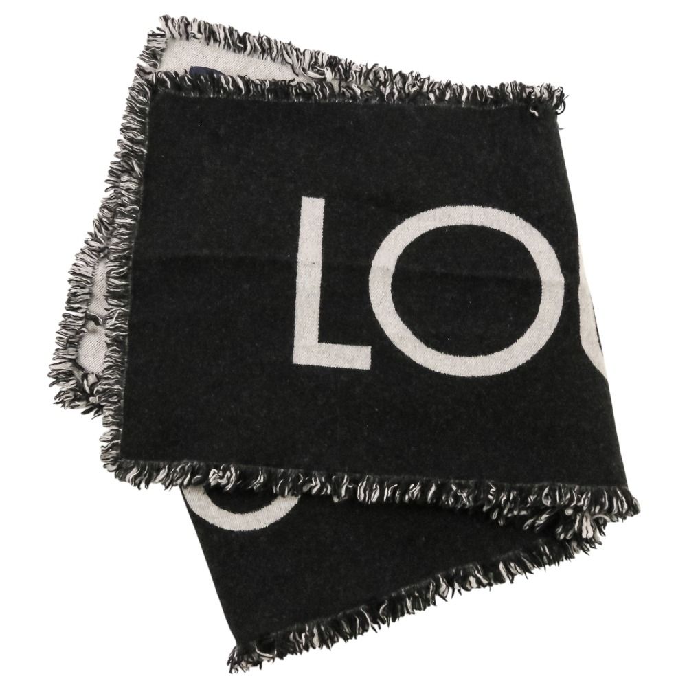 Louis Vuitton Echarpe Team Cashmere Wool Scarf Shawl Black — view 3