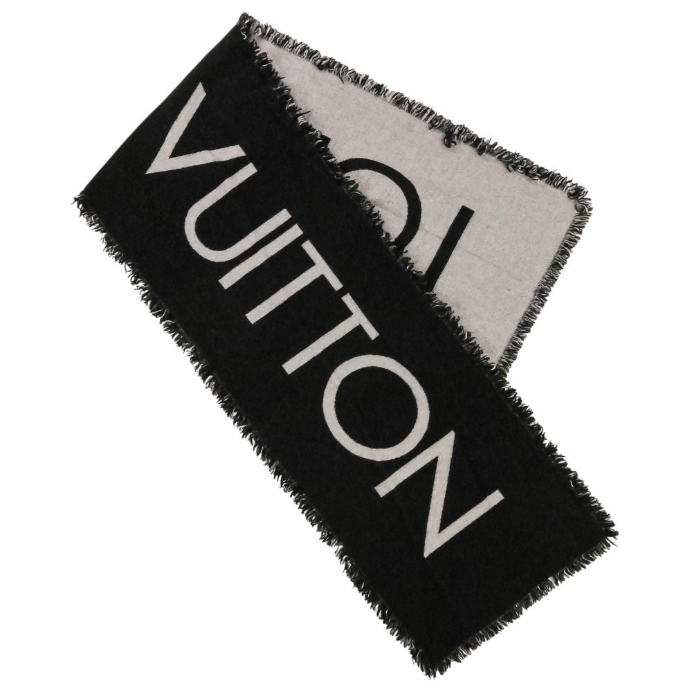 Louis Vuitton Echarpe Team Cashmere Wool Scarf Shawl Black — view 2