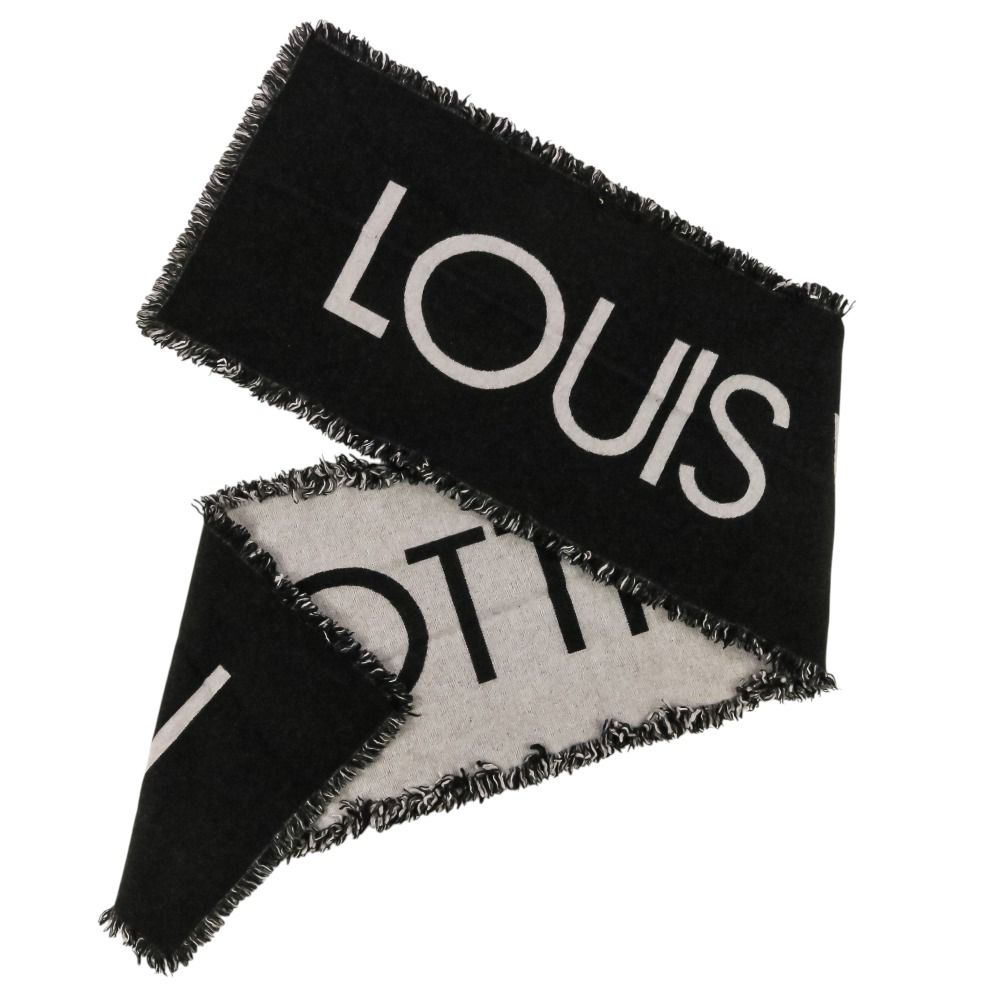 Louis Vuitton Echarpe Team Cashmere Wool Scarf Shawl Black