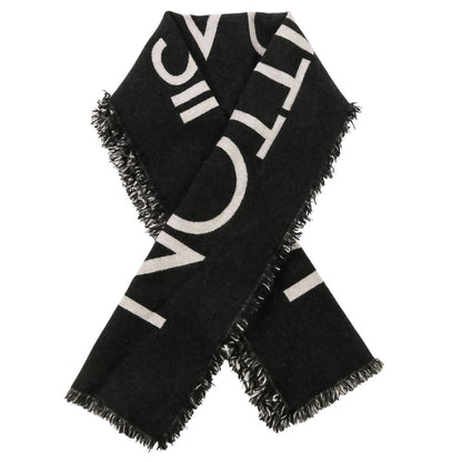 Louis Vuitton Echarpe Team Cashmere Wool Scarf Shawl Black — view 5