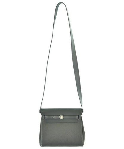 Hermes Herbag Zip 20 Mini Toile Hunter Ardoise Gray Silver Shoulder Bag — view 3