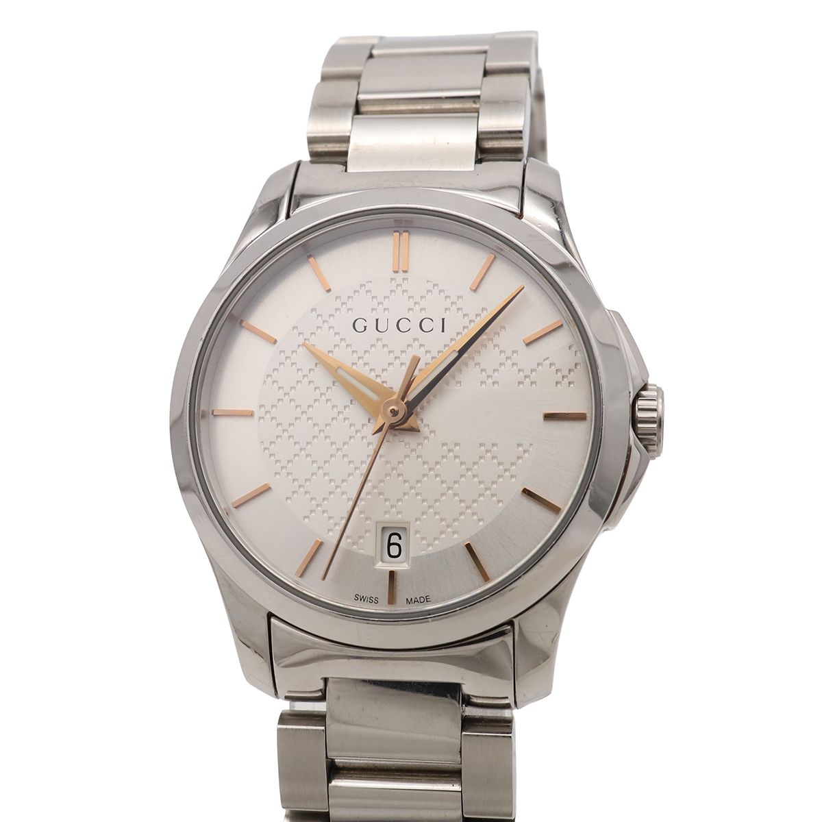 Gucci G-Timeless Collection GG Date SS Silver Dial Quartz Watch 126.5 — view 4