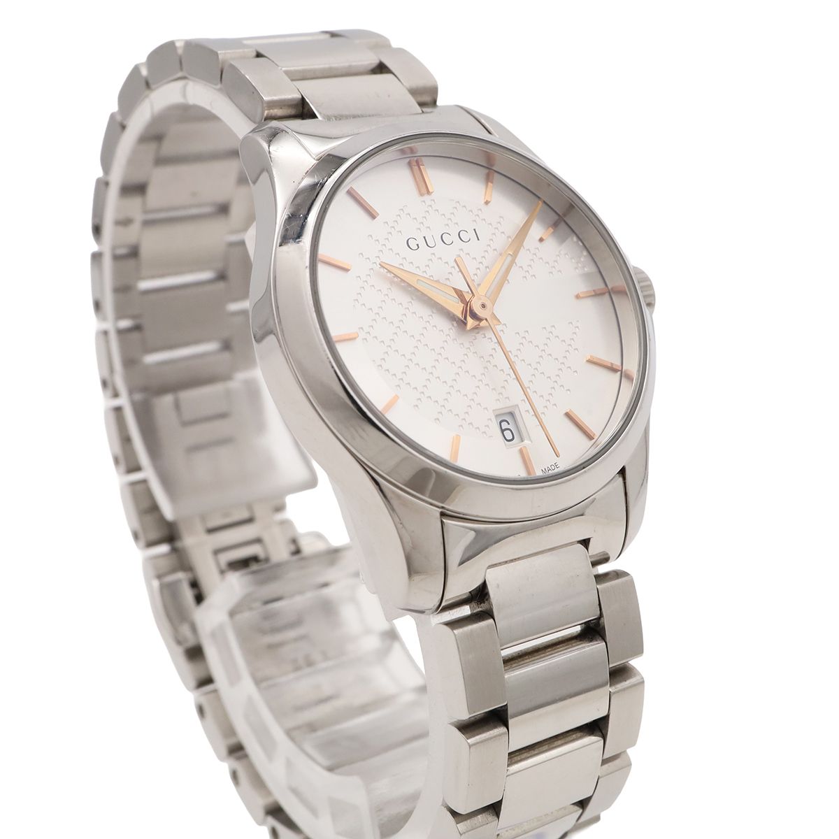 Gucci G-Timeless Collection GG Date SS Silver Dial Quartz Watch 126.5 — view 5