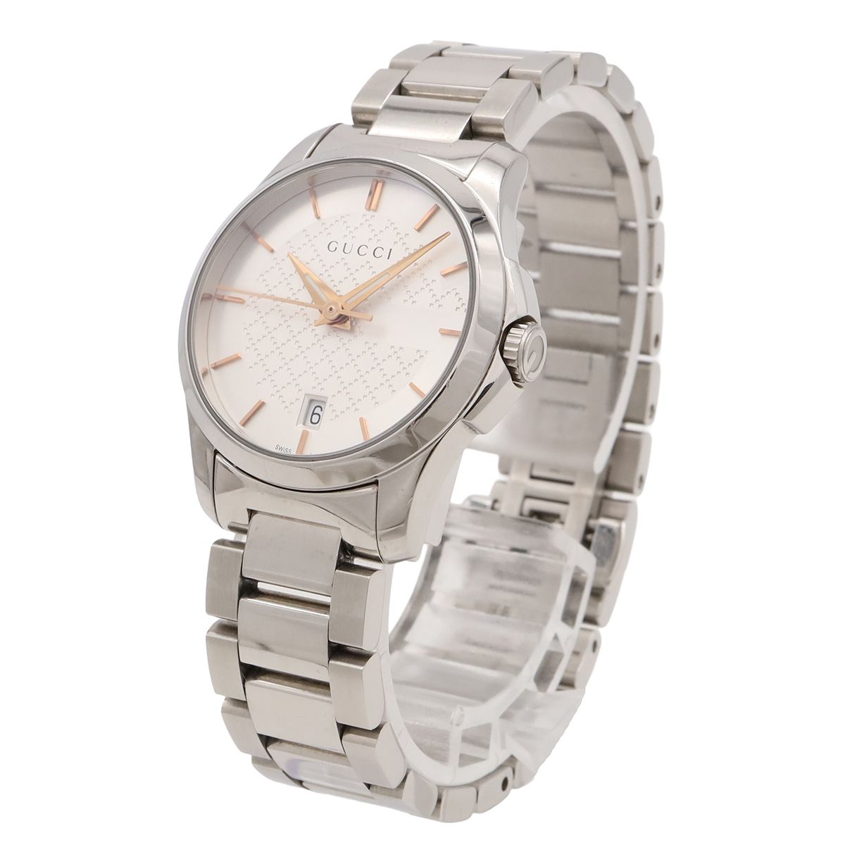 Gucci G-Timeless Collection GG Date SS Silver Dial Quartz Watch 126.5 — view 2