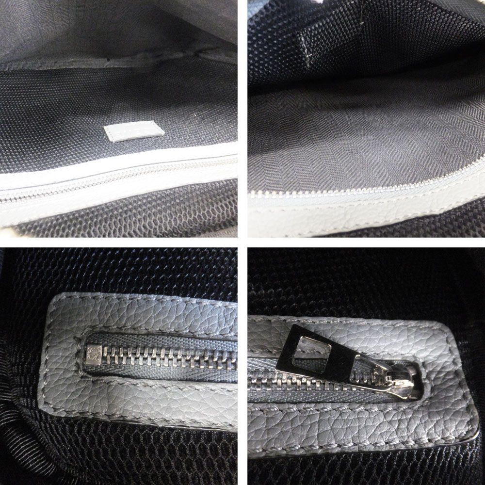 Loewe Puzzle Sling Belt Bag Calfskin Nylon Gray Black Yellow — view 8