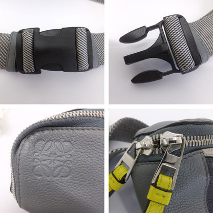 Loewe Puzzle Sling Belt Bag Calfskin Nylon Gray Black Yellow — view 6