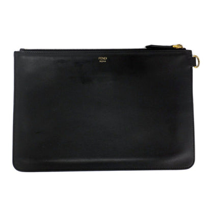 Fendi Clutch Bugs Eye Monster Leather Black Second — view 2