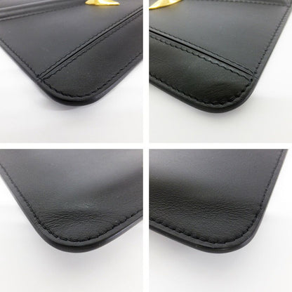 Fendi Clutch Bugs Eye Monster Leather Black Second — view 5