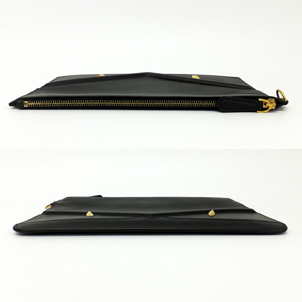 Fendi Clutch Bugs Eye Monster Leather Black Second — view 3