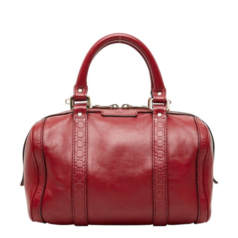 Gucci Micro Guccissima Mini Boston Bag Red Leather