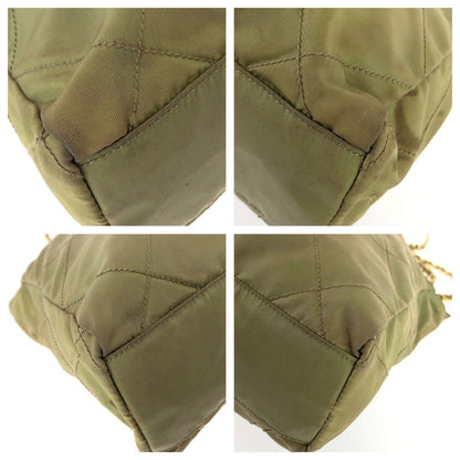 Prada Tessuto Chain Shoulder Bag Khaki Nylon — view 3
