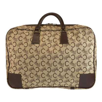 Celine C Macadam Boston Bag Brown Gold Canvas