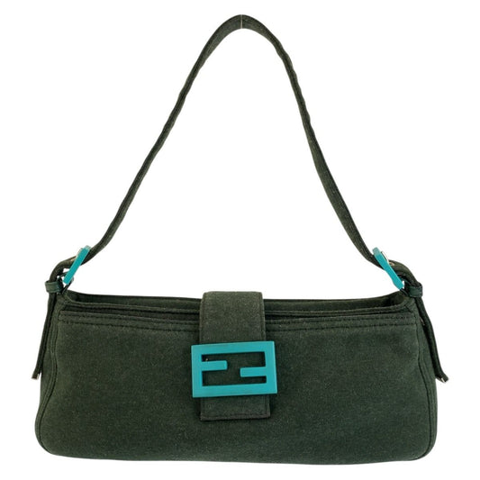Fendi Mamma Bucket Shoulder Bag 09 Green Canvas