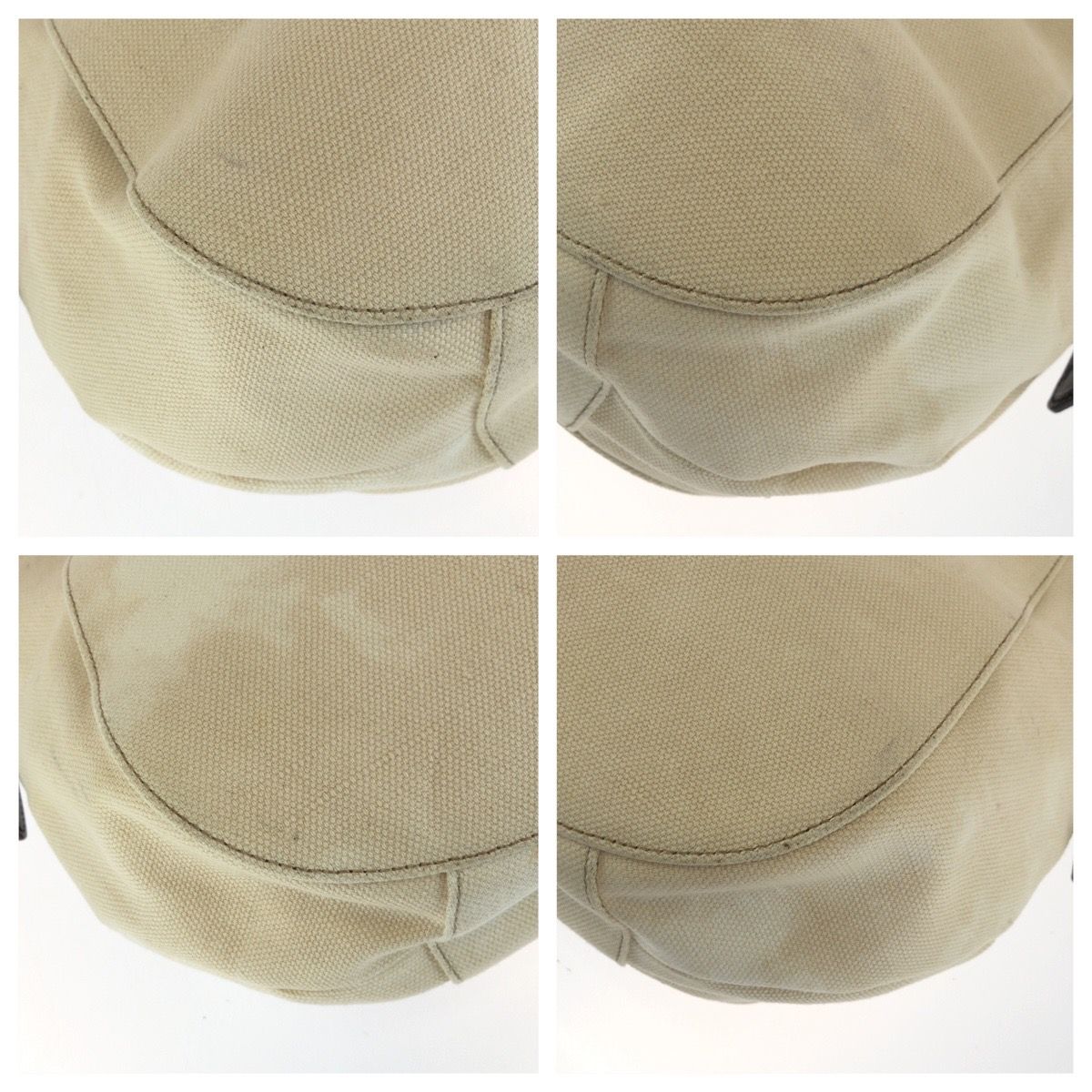 Saint Laurent Liv Gauche Mombasa Shoulder Bag White Ivory Brown Canvas Leather — view 3