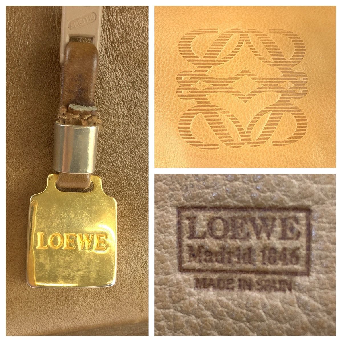 Loewe Anagram Amazona 40 Boston Bag Beige Leather — view 4