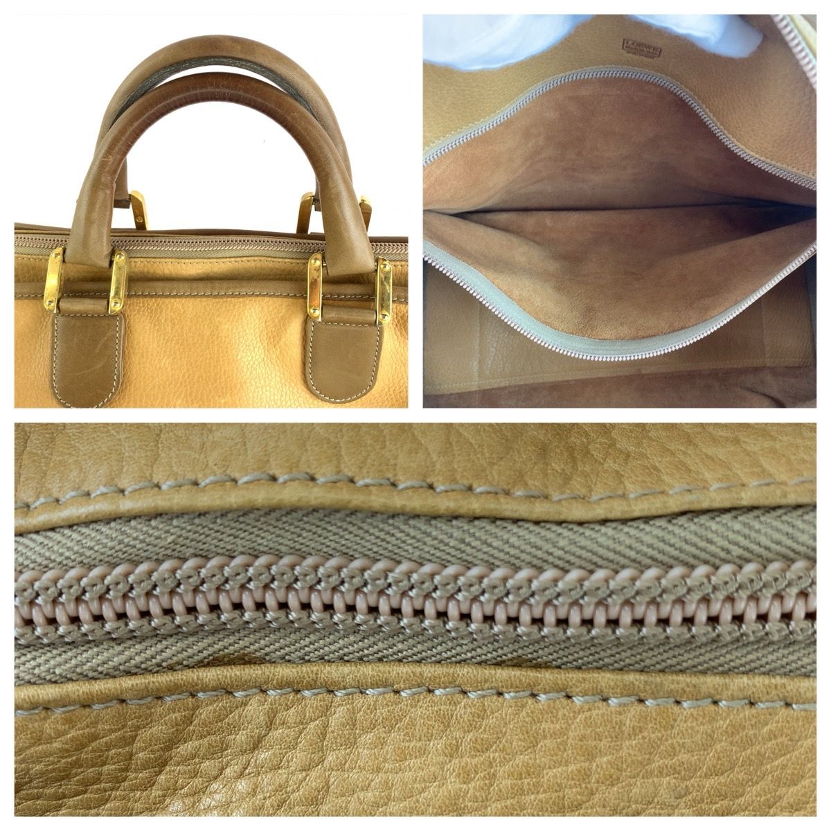 Loewe Anagram Amazona 40 Boston Bag Beige Leather — view 5