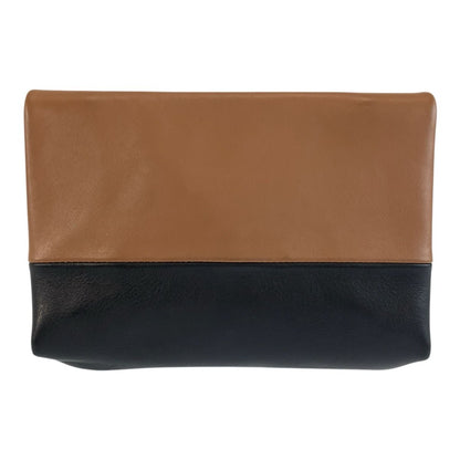 Celine All Soft Pouch Case Brown Black Leather — view 2