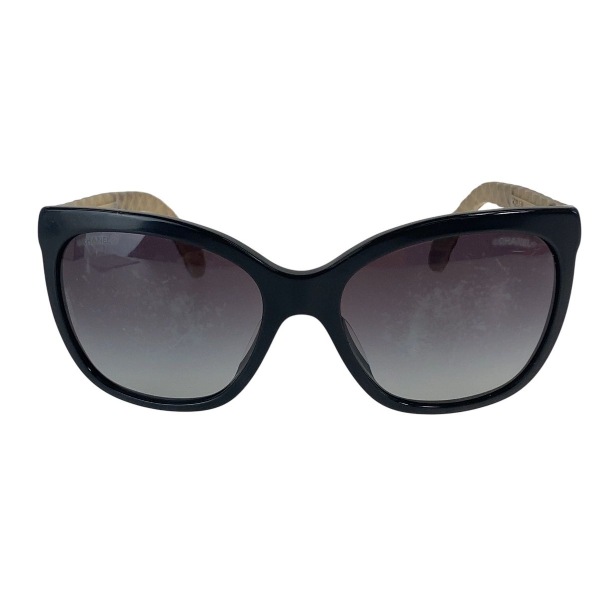 Chanel CC Logo Sunglasses Black Pink Beige Acetate Eyewear — view 2
