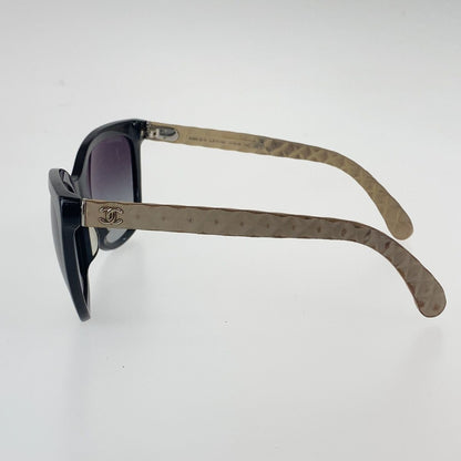 Chanel CC Logo Sunglasses Black Pink Beige Acetate Eyewear — view 4