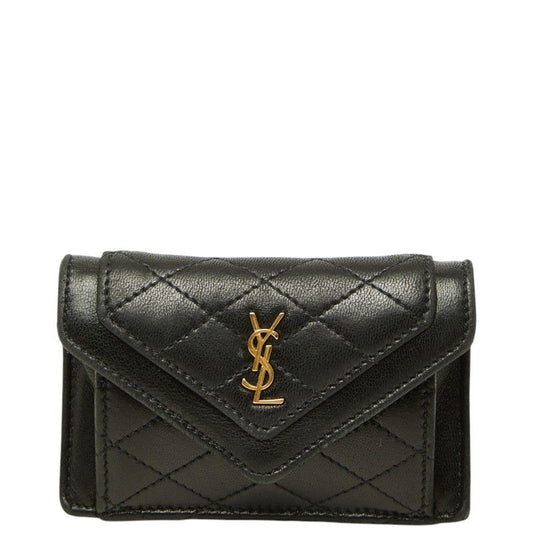 Saint Laurent Cassandra Gaby Card Case Black Lambskin