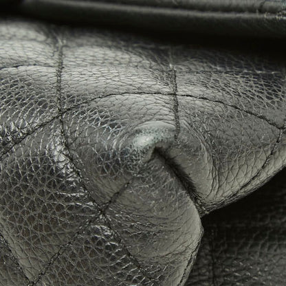 Chanel Uniform 2.55 Quilted Pouch Black Silver Leather — view 4