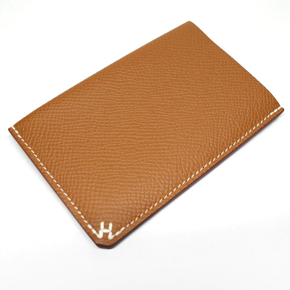 Hermes H Sellier Card Case Epsom Gold — view 3
