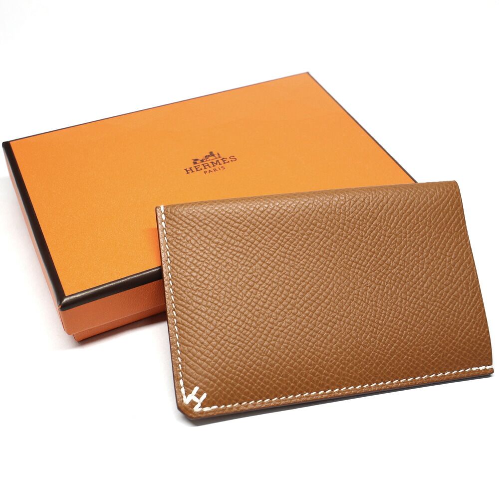 Hermes H Sellier Card Case Epsom Gold — view 4