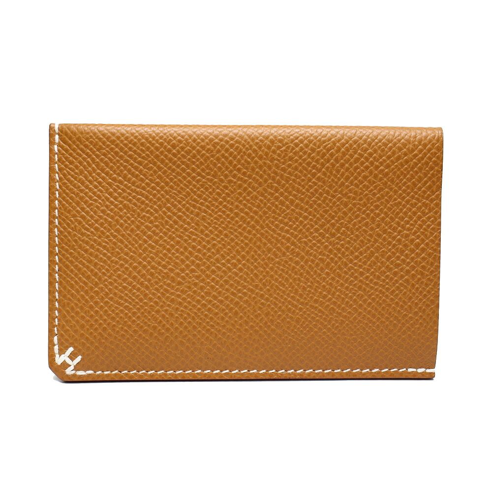 Hermes H Sellier Card Case Epsom Gold