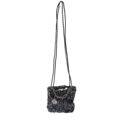 Chanel 22 Mini Denim Hand Bag Shoulder Handbag Black