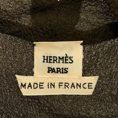 Hermes Silk Blouse Shirt Khaki 38 — view 3