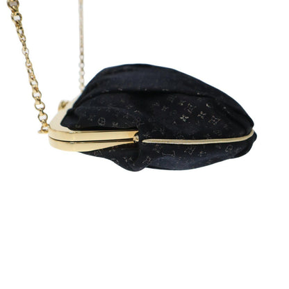 Louis Vuitton Monogram Satin Kiss Lock Chain Bag Black — view 3