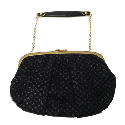 Louis Vuitton Monogram Satin Kiss Lock Chain Bag Black — view 2