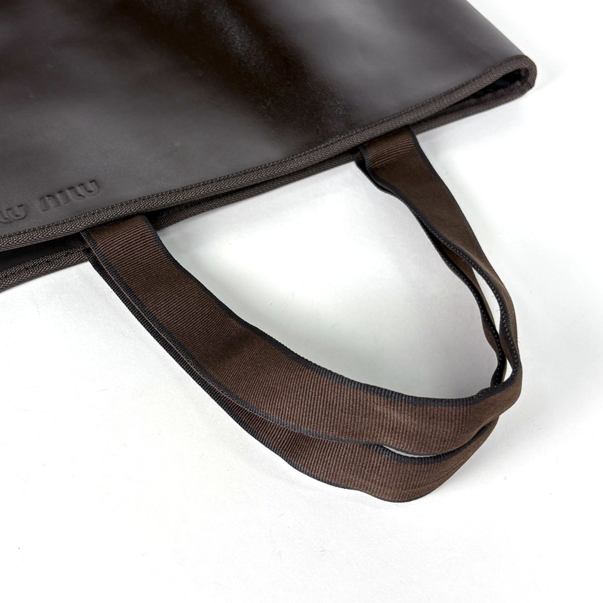 Miu Miu Tote Bag Leather Brown — view 7