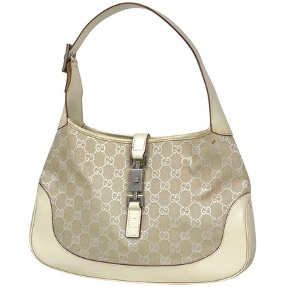 Gucci Shoulder Bag Jackie Line GG Canvas White