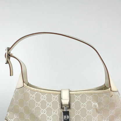 Gucci Shoulder Bag Jackie Line GG Canvas White — view 8