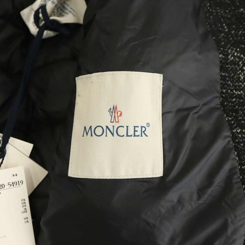 Moncler Seynet Down Coat Soutien Collar Wool Blend Max Slat Fur Middle Black 00 — view 8
